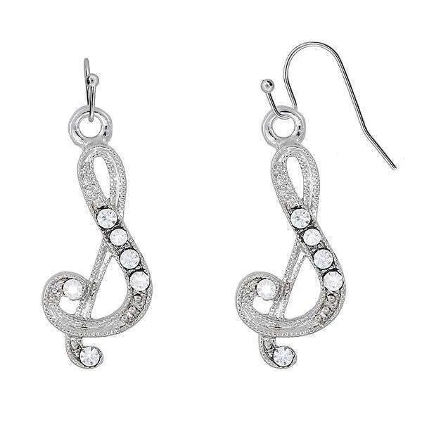 1928 Jewelry Clear Crystal Accent Initial Wire Earrings