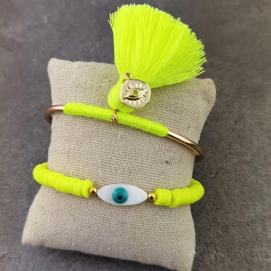 Boho Evil Eye with Tassel Bracelets