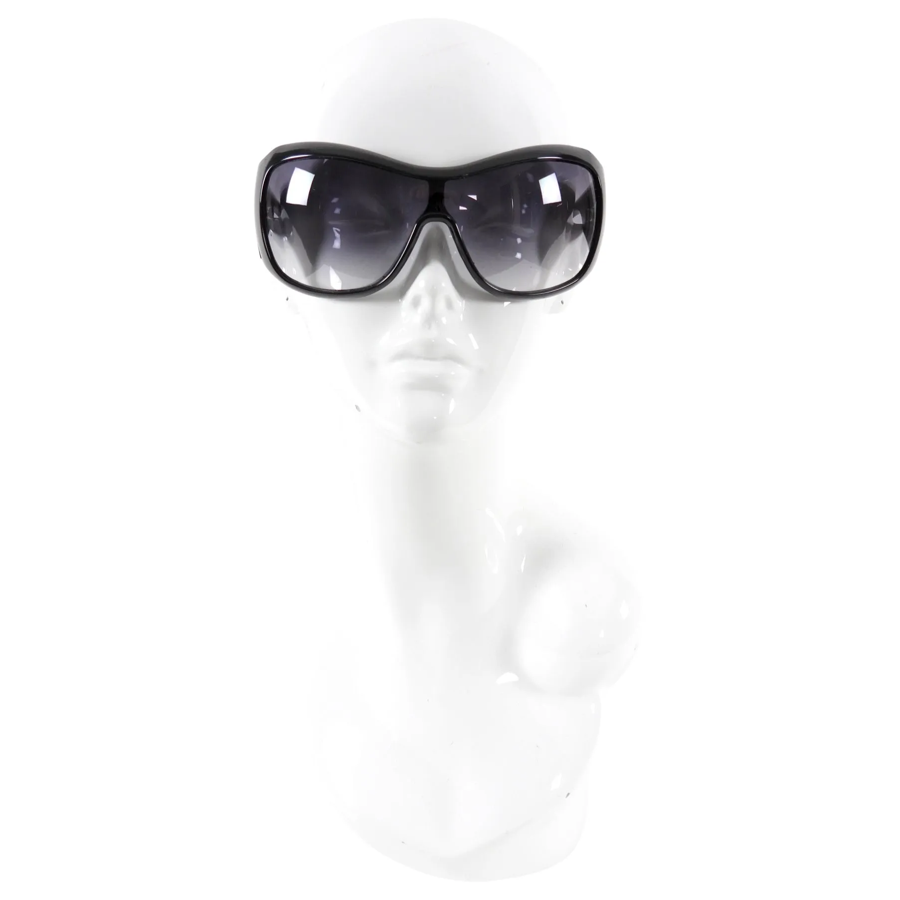 Dior Cannage 1 Black Vintage Early 2000's Wrap Shield Sunglasses