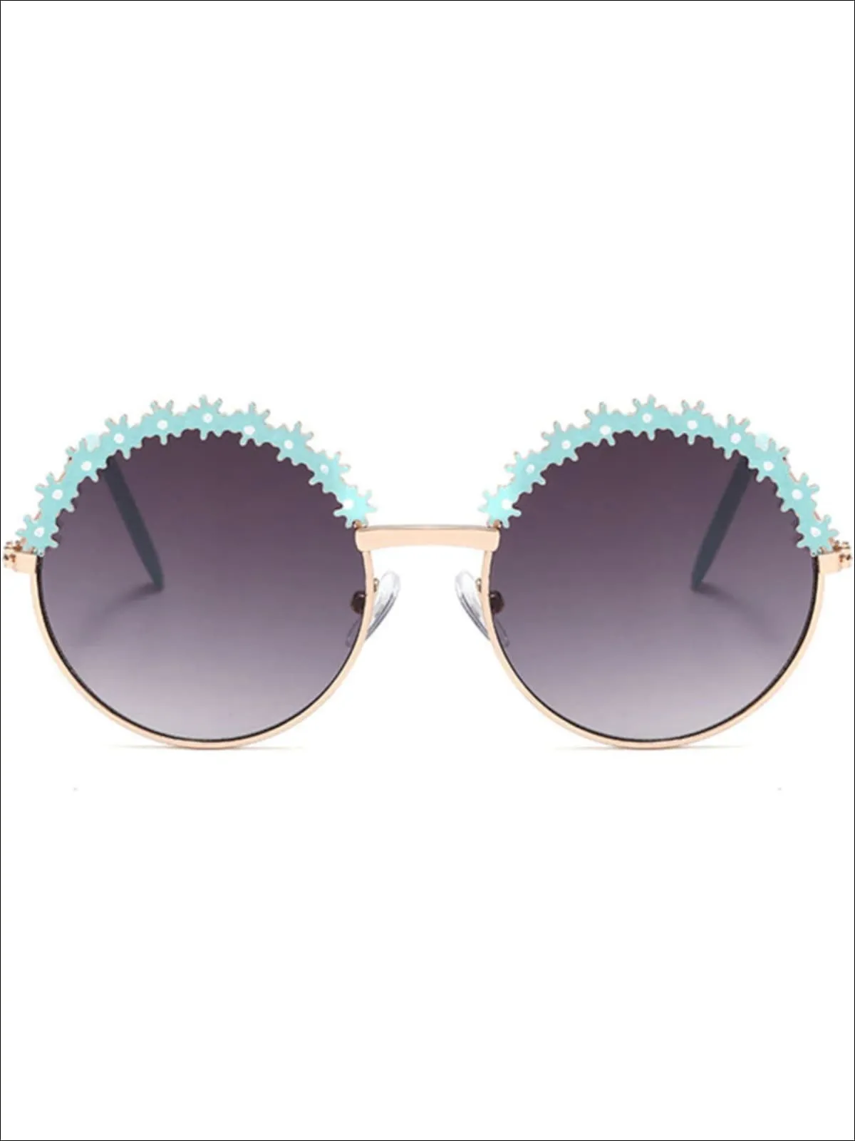 Girls Round Vintage Floral Sunglasses