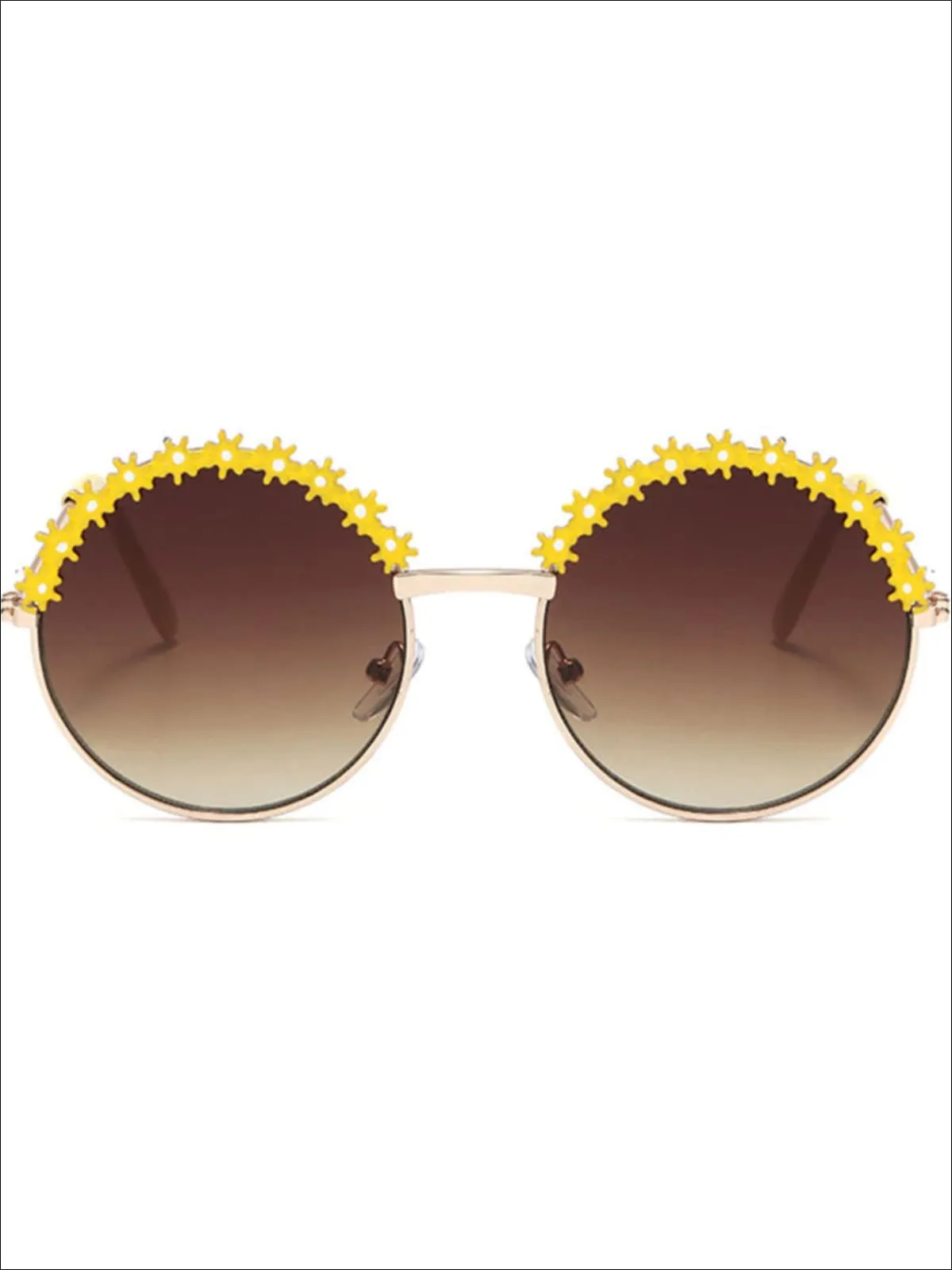 Girls Round Vintage Floral Sunglasses